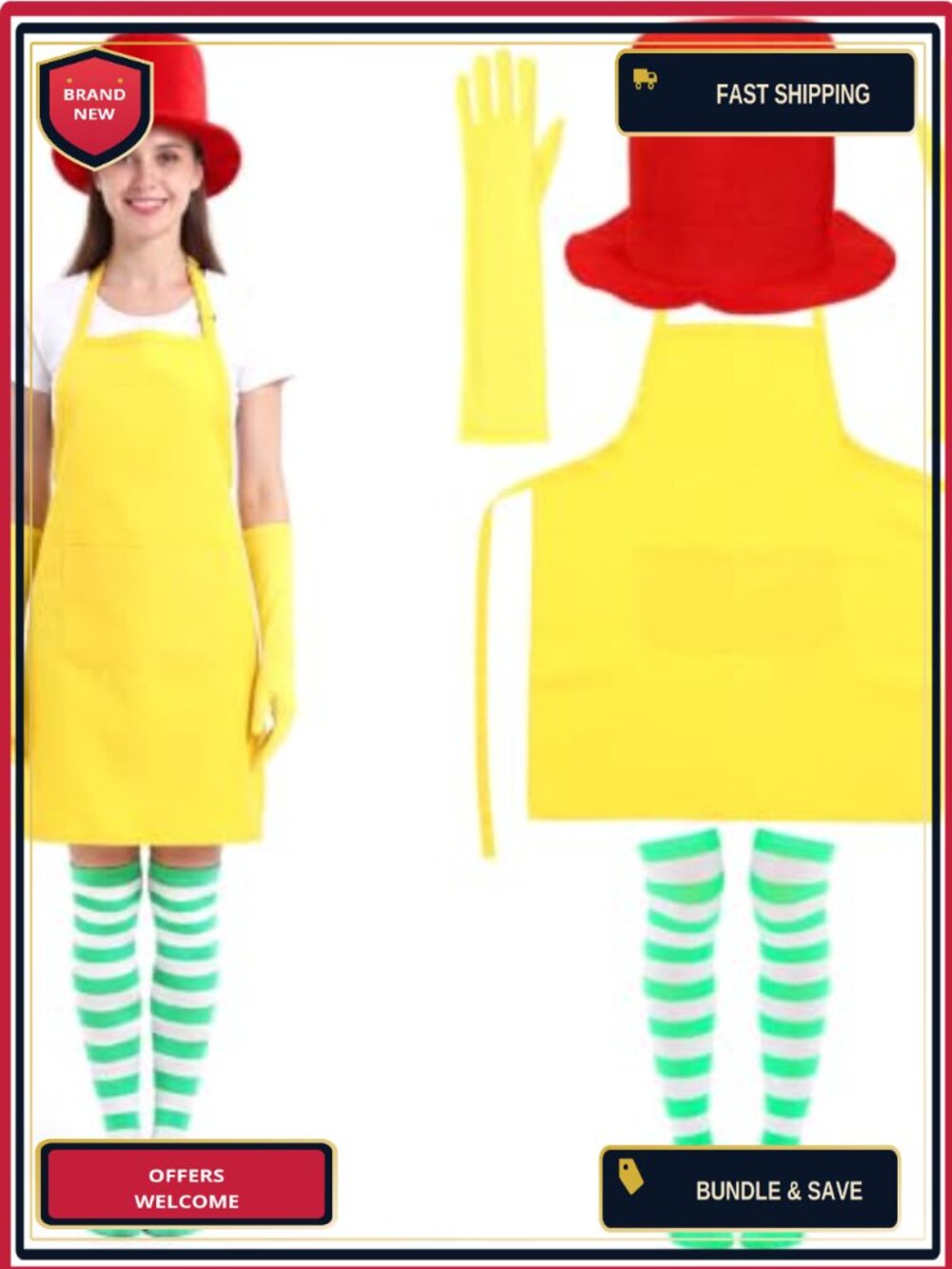 4 Piece Storybook Character Costume Set Polyester Milk Silk Adult Halloween